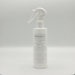 linen and room spray No. 203 Lemon Leaf and Sea Salt bottle white background centered