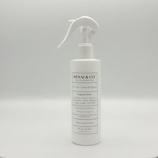 linen and room spray No. 402 Citrus and Spruce bottle white background centered