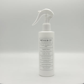linen and room spray No. 405 Cranberry and Pine bottle white background centered