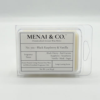 wax melts No. 702 Black Raspberry and Vanilla clamshell white background centered