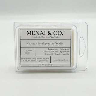 wax melts No. 704 Eucalyptus Leaf and Mint clamshell white background centered