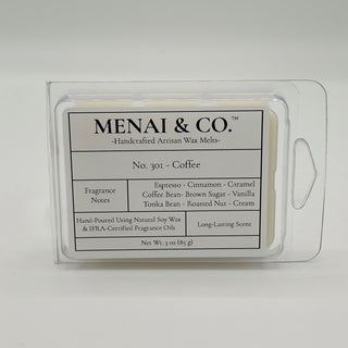 wax melts No. 301 Coffee clamshell white background centered