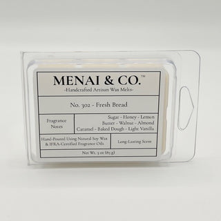 wax melts No. 302 Fresh Bread clamshell white background centered