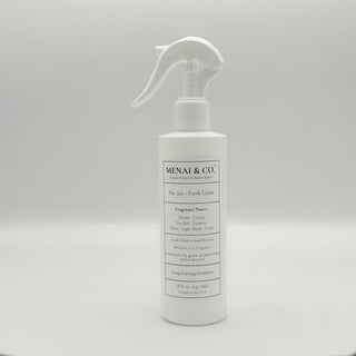 linen and room spray No. 201 Fresh Linen bottle white background centered