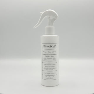 linen and room spray No. 401 Pine and Spice bottle white background centered