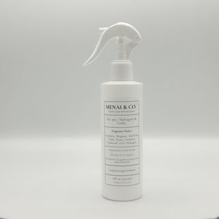 linen and room spray No. 403 Mahogany and Cedar bottle white background centered