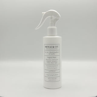linen and room spray No. 702 Black Raspberry and Vanilla bottle white background centered