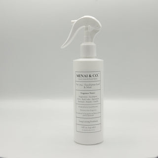 linen and room spray No. 704 Eucalyptus Leaf and Mint bottle white background centered